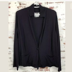 Flax Lightweight Jacket Eggplant Purple One Button